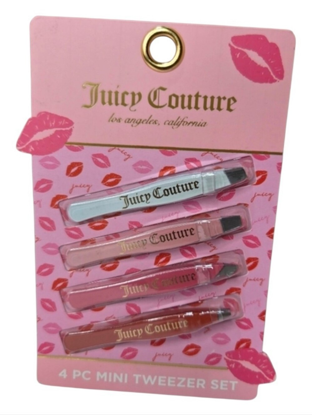 💕▪️Juicy Couture▪️ Pink and White Set Of 4 Mini Tweezers